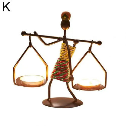 New 1Pc Creative Beautiful Nordic Candlestick Abstract Iron Men Design Candle Holder Home Bar Restaurant Decor