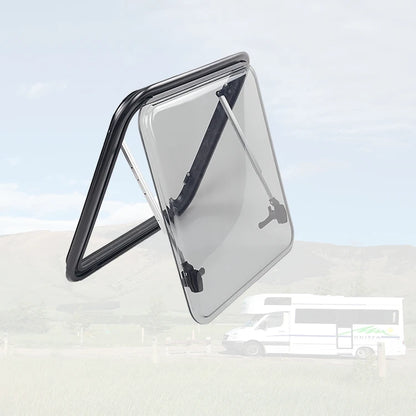 Top Hinged 900*450mm Caravan Side Window High Performance Anti-UV Acrylic Camper Van RV Window Body Parts in China