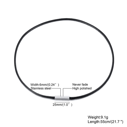 Choker for Men Black Rope Necklace with Magnetic buckle