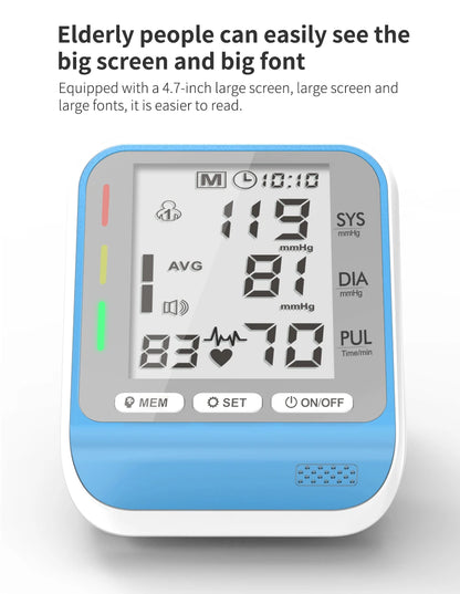 Automatic Portable Medical Digital Wrist Blood Pressure Monitor Sphygmomanometer Tonometer Tensiometer Heart Rate Pulse Meter BP