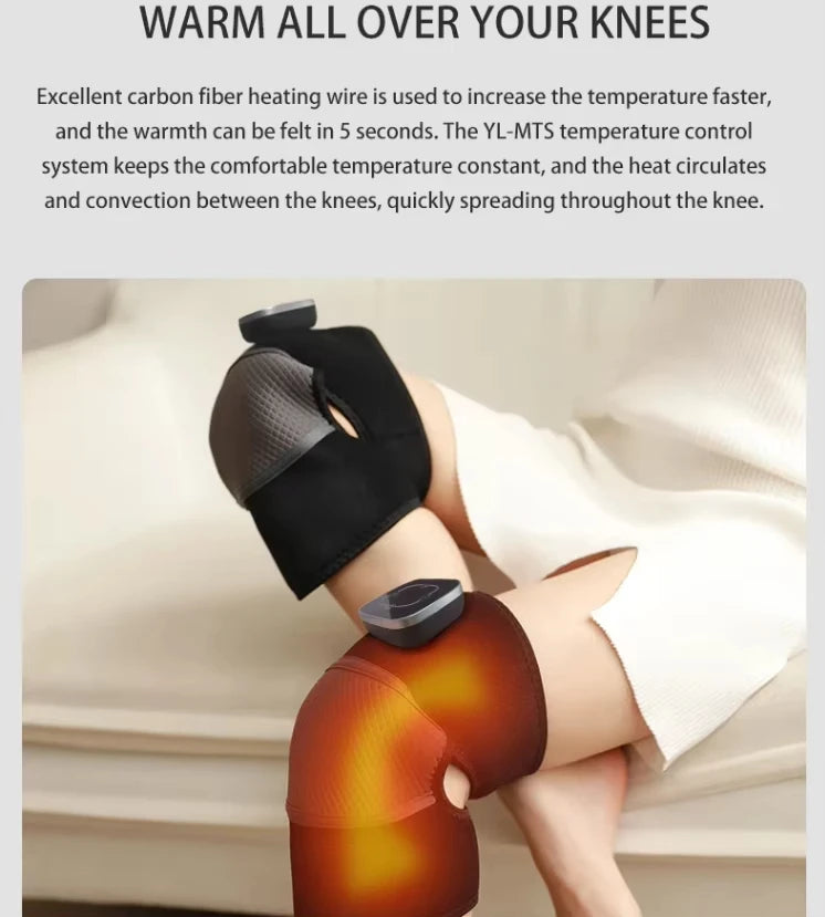 Cordless Knee Massager Shoulder Brace With Heat 3-In-1 Heated Knee Elbow Shoulder Brace Wrap Knee Massager Heat and Vibration