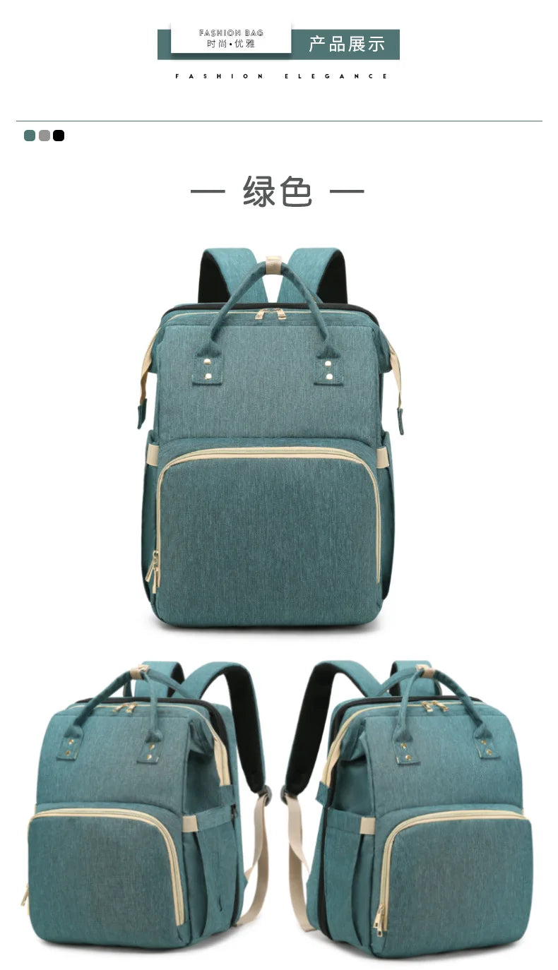 Mummy Maternity Nappy Bag Large Capacity Portable Folding Travel Beds Baby Stuff Mommy Bag Women Outdoor Stroller Backpack