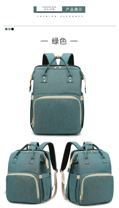 Mummy Maternity Nappy Bag Large Capacity Portable Folding Travel Beds Baby Stuff Mommy Bag Women Outdoor Stroller Backpack