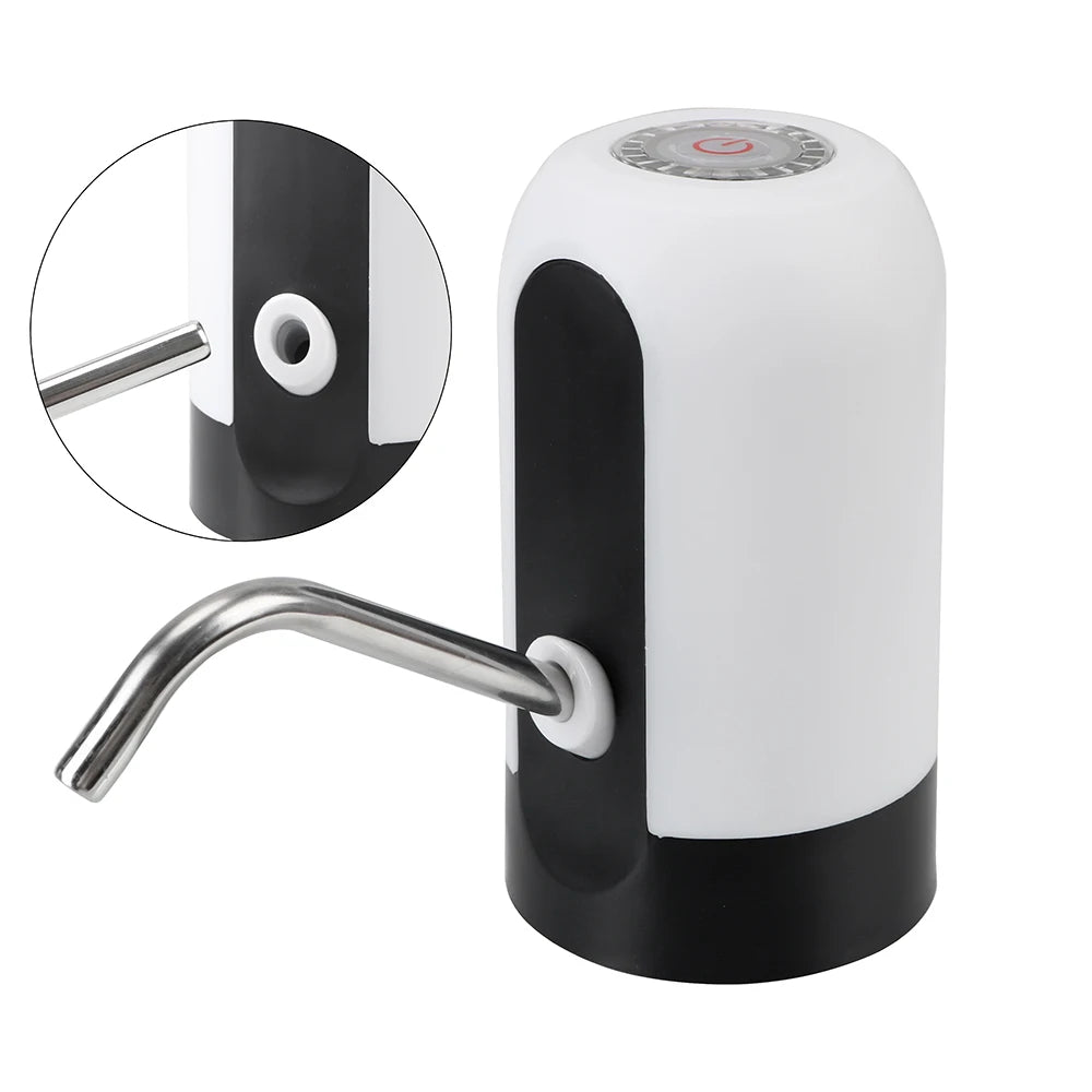 Barreled Water Pumping Device With Blue LED Light USB Rechargeable Portable Wireless Electric Water Pump Kitchen Tools