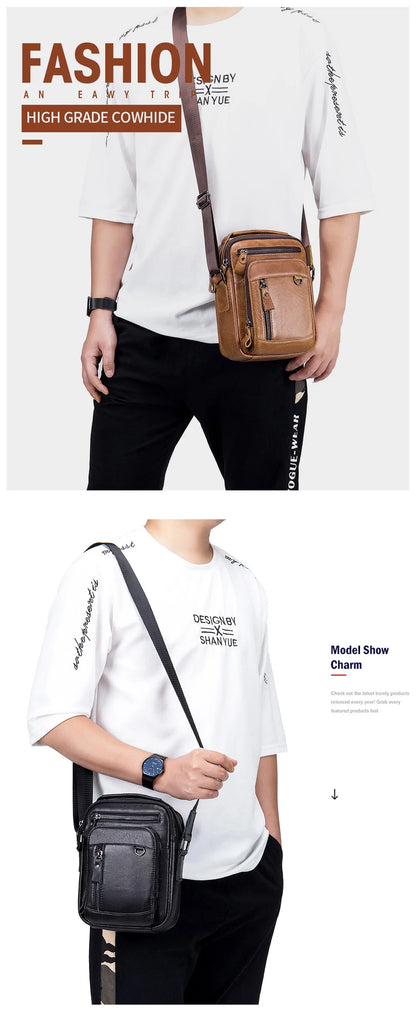 Brand 100% Genuine Leather Men's Shoulder Bags Messenger Bag for Men Crossbody Bags new Small Man Designer Handbag Bolso Male