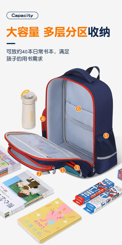 Shaodong's Lightweight Burden-Reducing Kidsren's Backpacks Large Capacity Multi-Flap Pocket Pants Primary School Students Grades