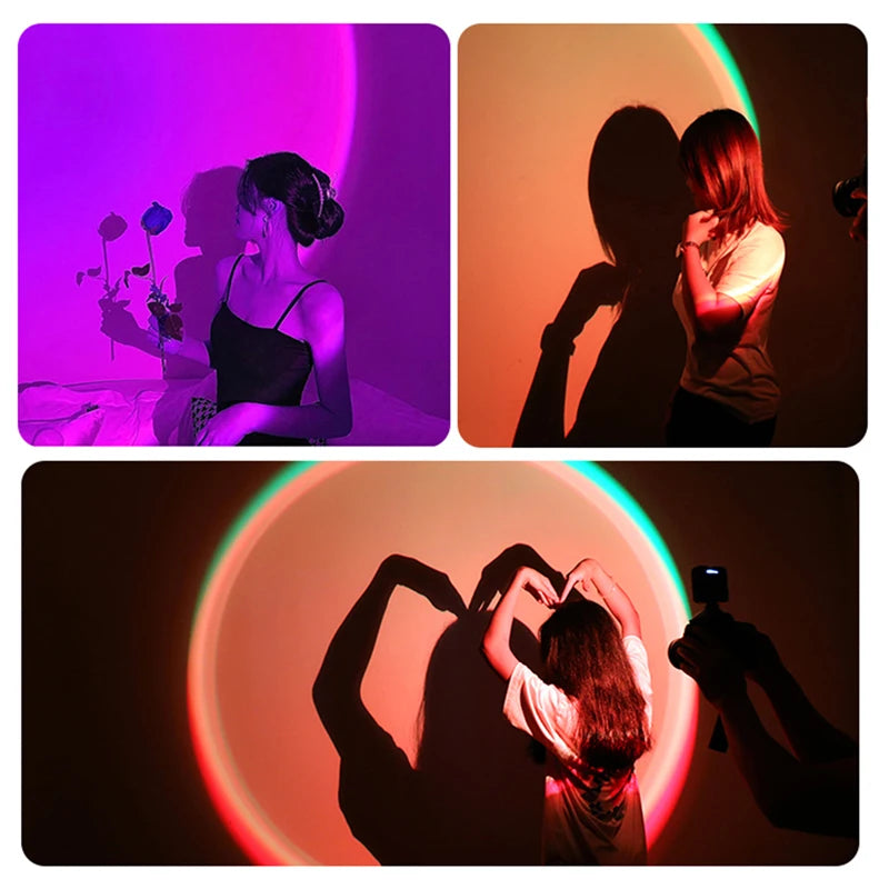 RGB Video Light LED Sunlight Rainbow Projection Magnetic Design For Photography Self Lighting Photo Studio Live TikTok Fill Lamp