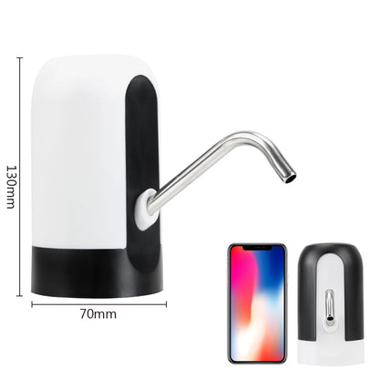 Barreled Water Pumping Device With Blue LED Light USB Rechargeable Portable Wireless Electric Water Pump Kitchen Tools