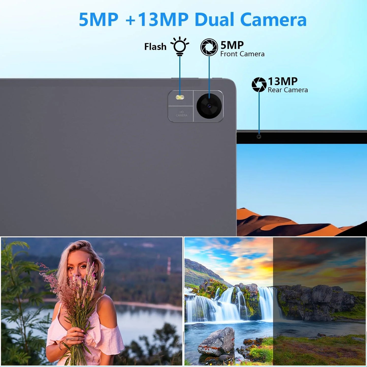 10.1-inch High-definition IPS 1280*800 Android 12 Tablet in Stock Unisoc T606 Octa-core 4+128GB 6000mAh Battery  5.0