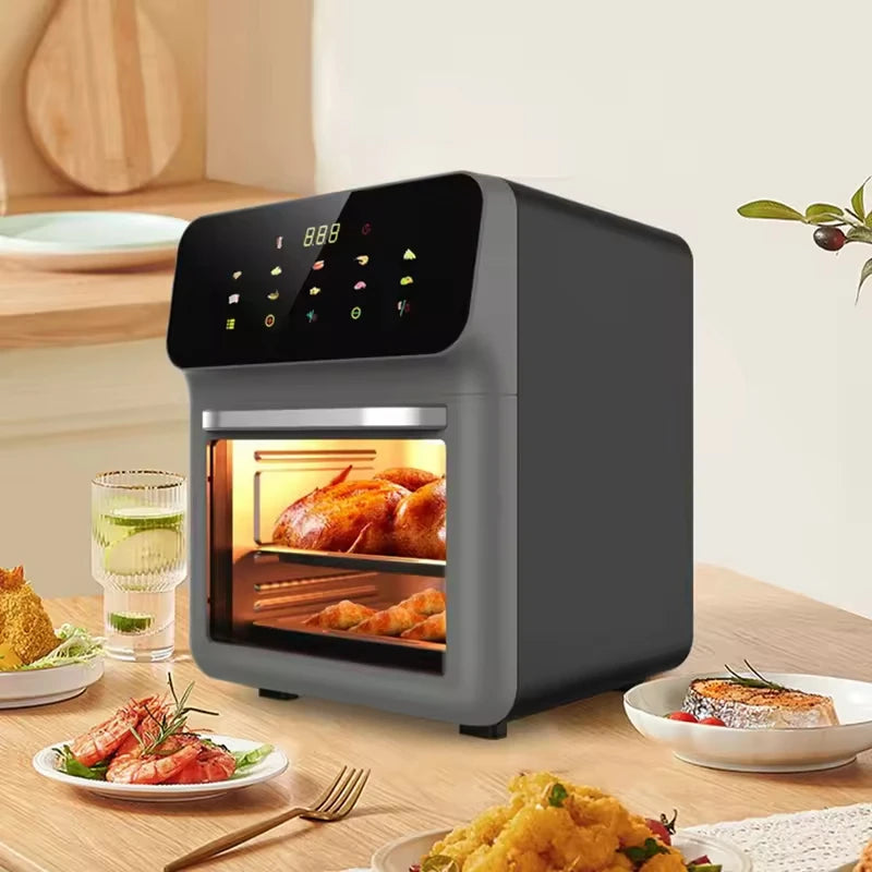 Professional 15L Electric Mechanical Toaster Oven Air Fryer Household Use Plastic Housing Low Fat Healthy Cake Baking