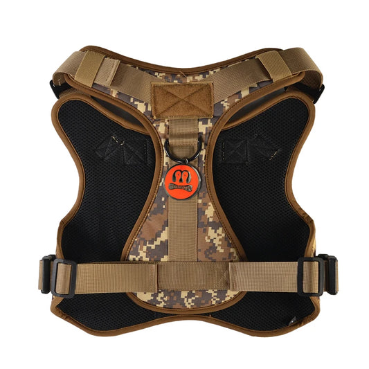 MIDEPET Adjustable Tactical Dog Harness No Pull Service Dog Vest with Reflective Nylon Ribbons Print Made of Durable Polyester