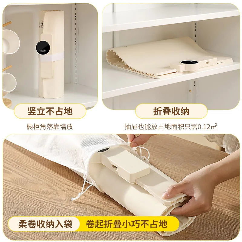 Foldable Silicone Food Warmer Intelligent Fast Heating Dish Warming Tray Hot Plate Temperature Adjust Electric Food Warming Mat