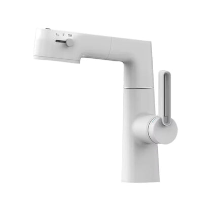 Smart Brass 360 Degree Rotating Desk Mounted Basin Tap Digital Display Pull Out Basin Faucet