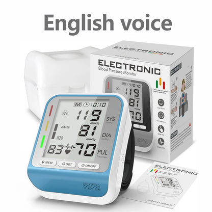 Automatic Portable Medical Digital Wrist Blood Pressure Monitor Sphygmomanometer Tonometer Tensiometer Heart Rate Pulse Meter BP