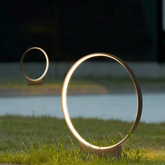 Modern Villa Courtyard Residential Garden View Outdoor Waterproof Ring LED Lawn Light