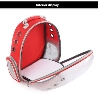 Large Capacity Transparent Outdoor Pet Carrier Bag Portable Cat Dog Tote Backpack Zipper Breathable Sturdy for Travel Transport