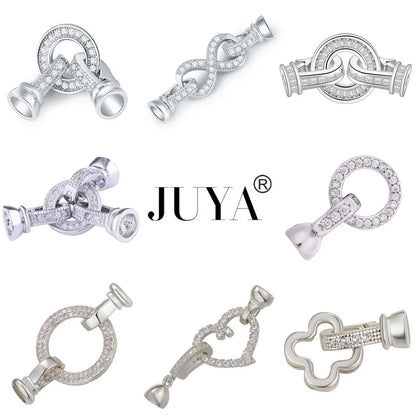 JUYA DIY Handmade Jewelry Findings Cubic Zirconia Fastener Clasps Connectors Accessories For Fashion DIY Jewelry Making Supplies