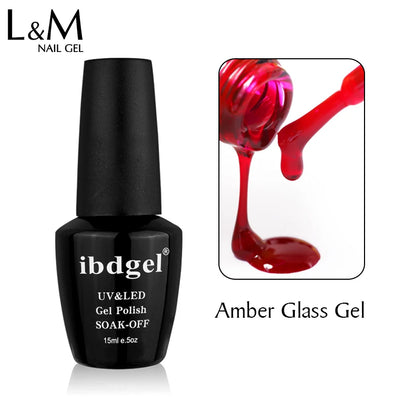 Ibd Amber Glass GelNail Polish UV Gel  Base with Tempered Top Coat Varnish Gel Polish