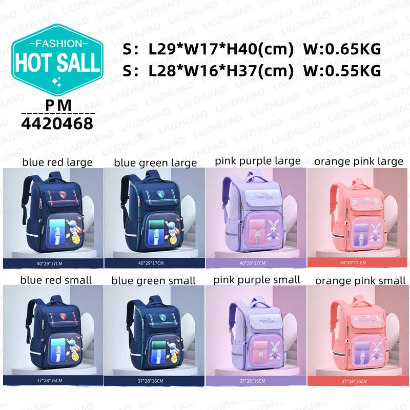 2023 Fashion Cartoon Student Mochila Escolar 1-6 Grade Spine Care Shoulder Bag High Quality School Bags