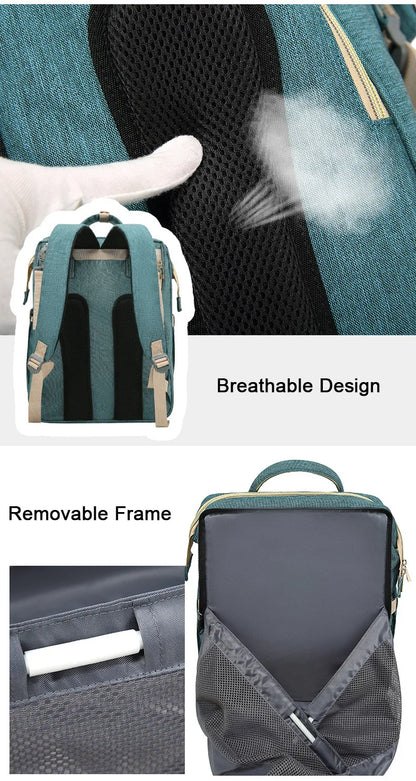 Mummy Maternity Nappy Bag Large Capacity Portable Folding Travel Beds Baby Stuff Mommy Bag Women Outdoor Stroller Backpack