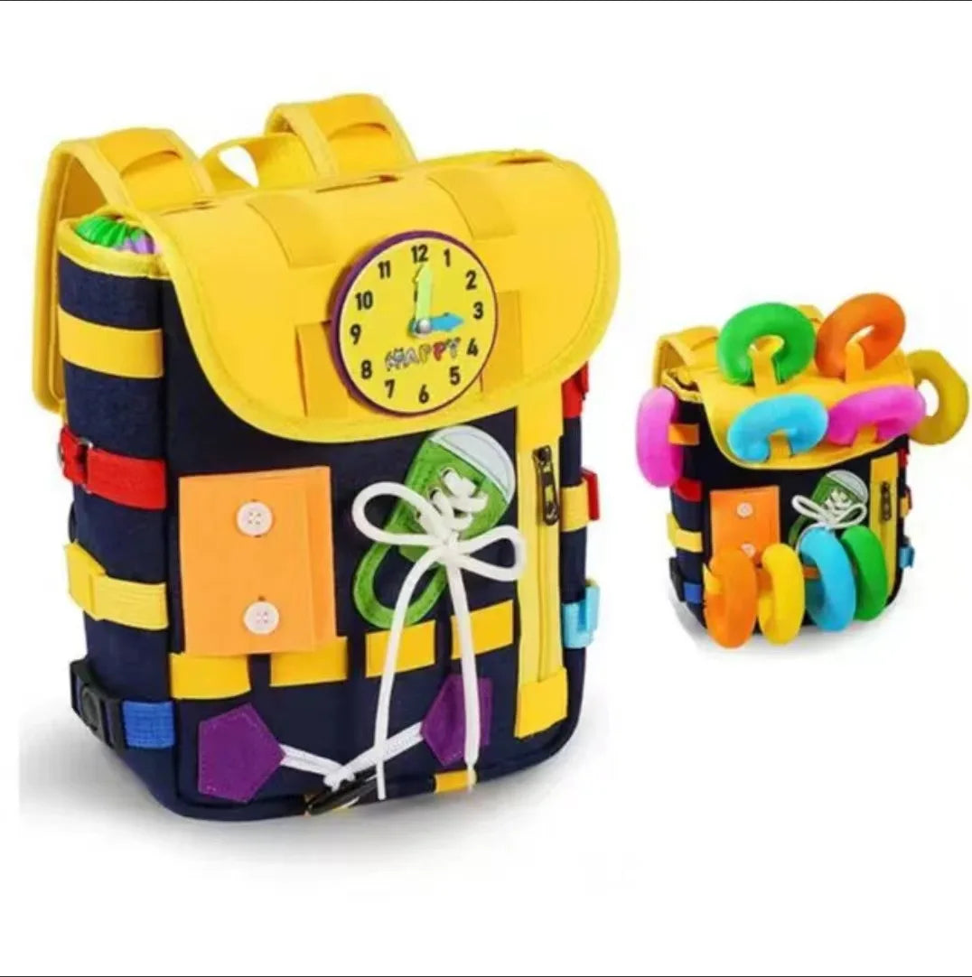 Hot Sale Montessori Backpack Cartoon Educational Toy Backpack for Boys Girls Zipper Gift for Autistic Toddlers Aged 1-5 Years