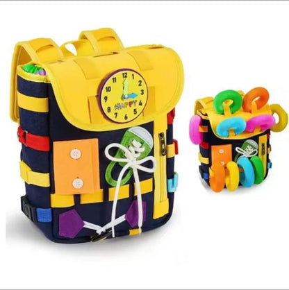 Hot Sale Montessori Backpack Cartoon Educational Toy Backpack for Boys Girls Zipper Gift for Autistic Toddlers Aged 1-5 Years
