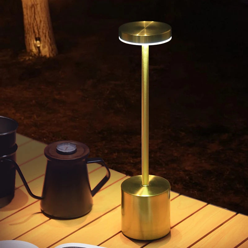 Led Portable Desk Lamps Rechargeable Metal Eye-Protection Night Light Touch Bedside Restaurant Courtyard Atmosphere Table Lamp