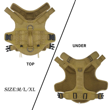 Tactical Training Dog No-Pull Safety Harness Vest Adjustable Dog Vest Harness For Walking Hiking Running For Medium Large Dogs