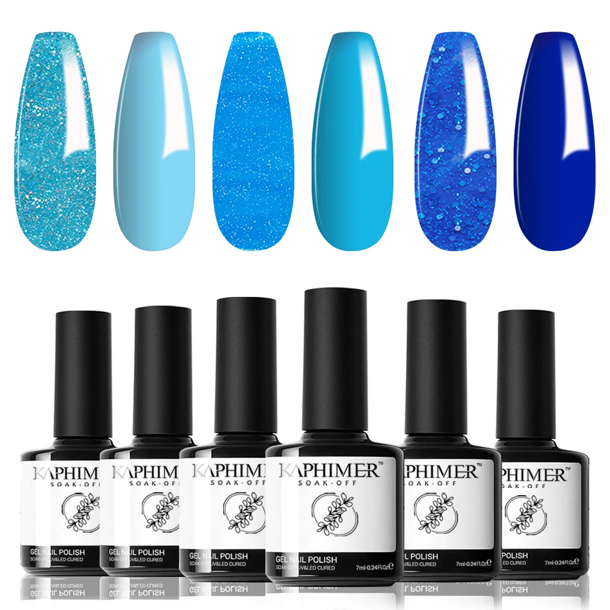 Fashionable 6-color Blue-toned Nail Polish 7ml Soft Gloss Nails