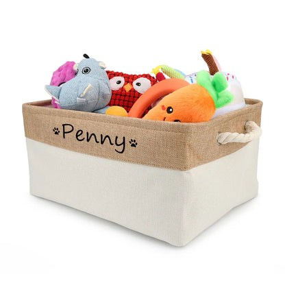 Personalized Dog Toy Basket Free Print Pet Storage Box Cat DIY Custom Name Toys Clothes Accessories Organize Storage