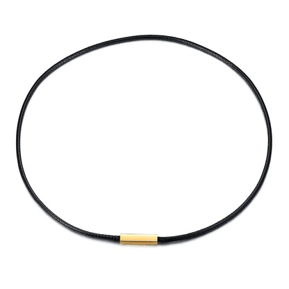 Choker for Men Black Rope Necklace with Magnetic buckle