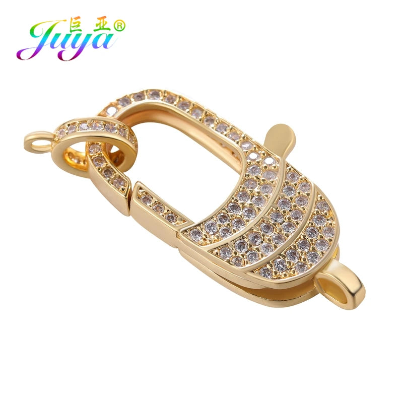 Juya 18K Real Gold Plated Accessories DIY Needlework Beads Pearls Jewelry Making Fastener Closures Lobster Lock Clasps Supplies