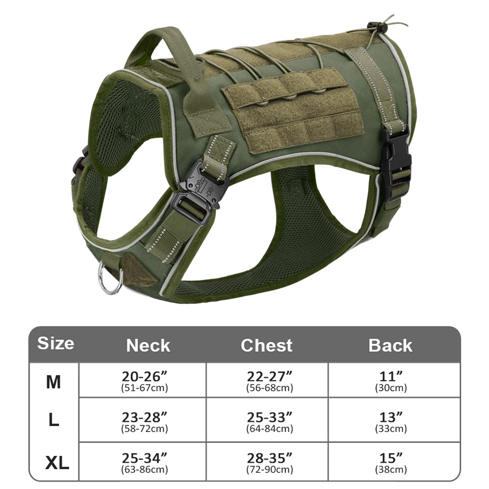 Tactical Dog Harness No Pull Adjustable Military Pet Training Harness Molle Vest With Handle For Medium Large Dogs Outdoor Hike
