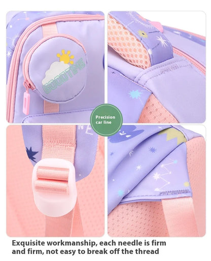 New Fashionable Waterproof Kindergarten Backpack Cute Boy/Girl Design Grade 2 Size Spine Protecting Zipper Closure Polyester