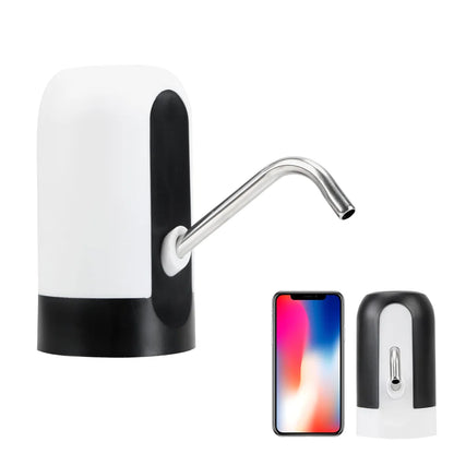 Barreled Water Pumping Device With Blue LED Light USB Rechargeable Portable Wireless Electric Water Pump Kitchen Tools