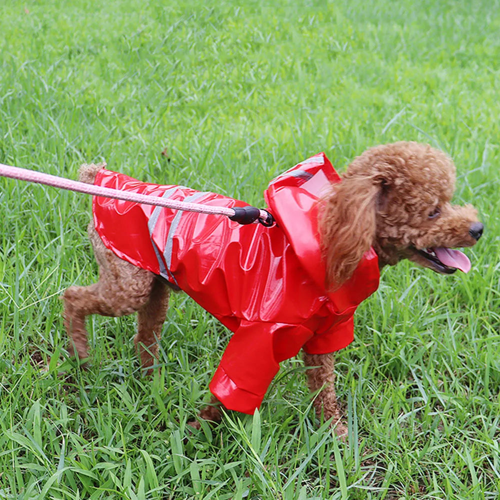 Dog Raincoat Reflective Pet Puppy Clothes Small Dog Rain Jacket Waterproof Yorkie Poodle Bichon Pomeranian Schnauzer Corgi Coat