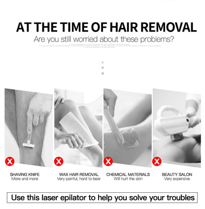 IPL Laser Epilator for Women Home Use Permanent Hair Removal Electric Painless Threading Whole Body Hair Remover Depilatory