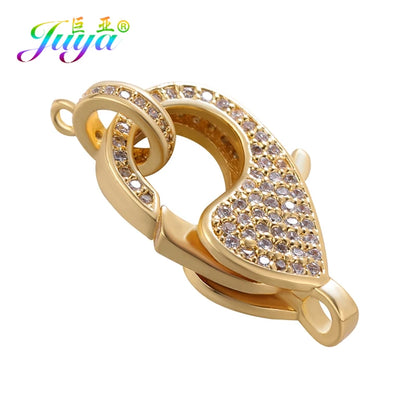 Juya 18K Real Gold Plated Accessories DIY Needlework Beads Pearls Jewelry Making Fastener Closures Lobster Lock Clasps Supplies