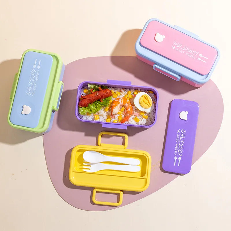 Chaoteng Student Plastic Takeout Camping Lunch Box Children's Cartoon Microwavable Bento Cross-border Wholesale