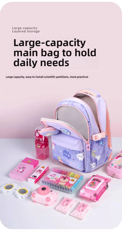 New Fashionable Waterproof Kindergarten Backpack Cute Boy/Girl Design Grade 2 Size Spine Protecting Zipper Closure Polyester