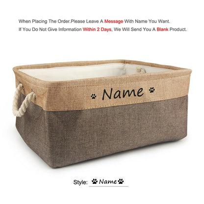 Personalized Dog Toy Basket Free Print Pet Storage Box Cat DIY Custom Name Toys Clothes Accessories Organize Storage