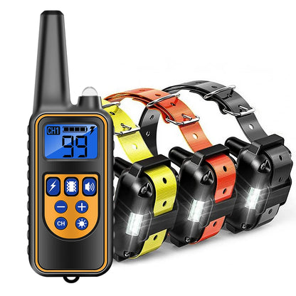 Electric Dog Training Collar Dog Anti Bark Waterproof Rechargeable Pet Remote Control For All Size Shock Vibration Sound
