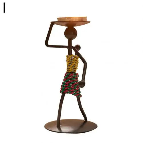 New 1Pc Creative Beautiful Nordic Candlestick Abstract Iron Men Design Candle Holder Home Bar Restaurant Decor