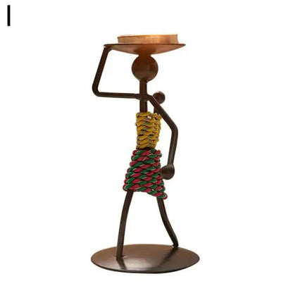 New 1Pc Creative Beautiful Nordic Candlestick Abstract Iron Men Design Candle Holder Home Bar Restaurant Decor