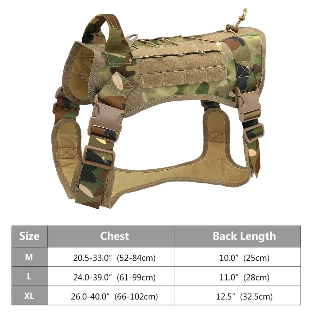 Tactical Dog Harness No Pull Adjustable Military Pet Training Harness Molle Vest With Handle For Medium Large Dogs Outdoor Hike