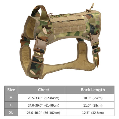 Tactical Dog Harness No Pull Adjustable Military Pet Training Harness Molle Vest With Handle For Medium Large Dogs Outdoor Hike
