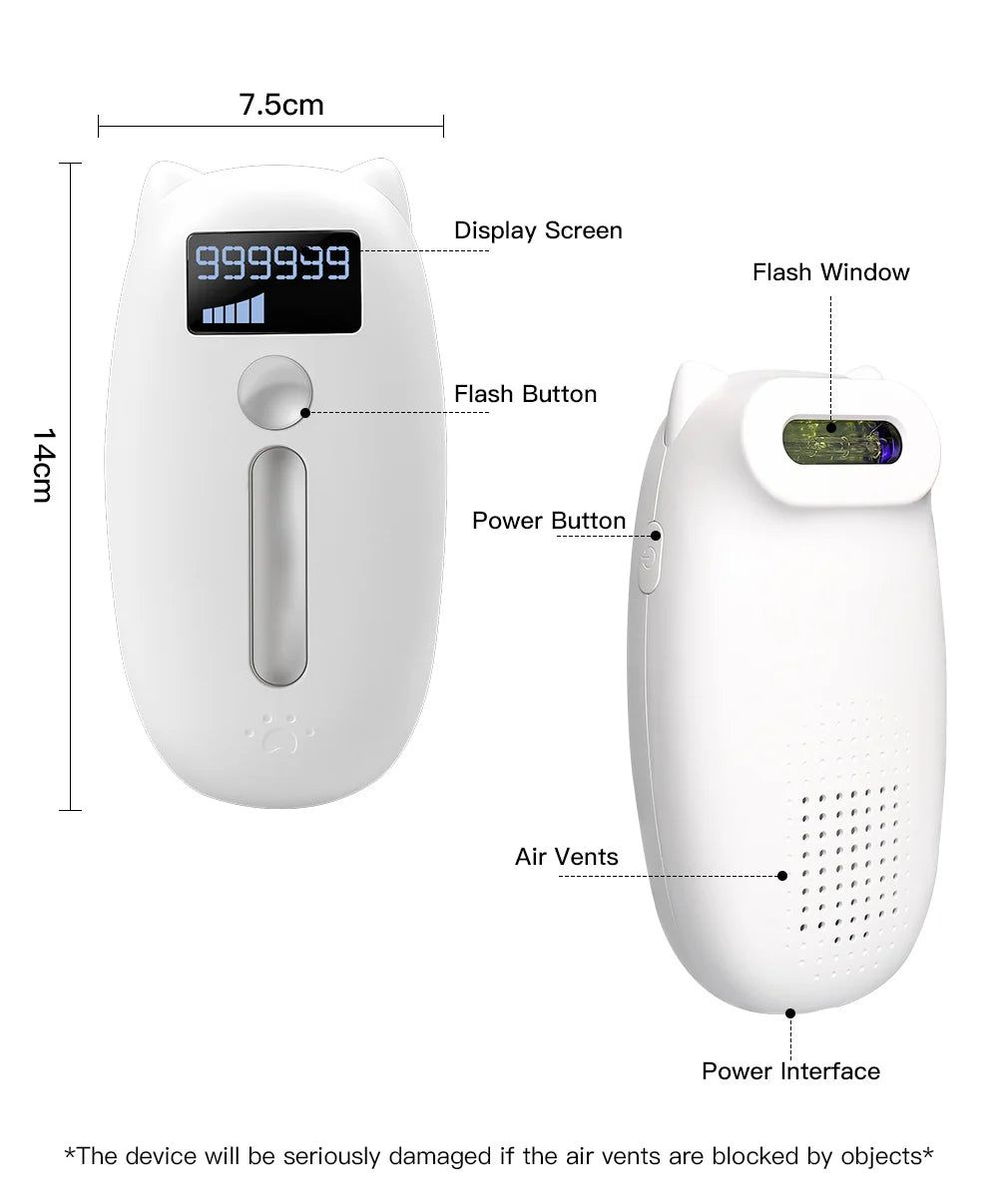 IPL Laser Epilator for Women Home Use Permanent Hair Removal Electric Painless Threading Whole Body Hair Remover Depilatory