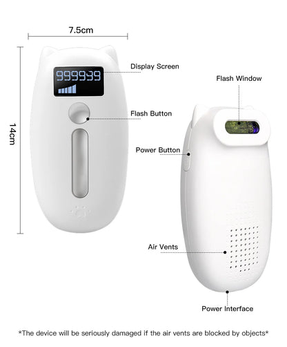 IPL Laser Epilator for Women Home Use Permanent Hair Removal Electric Painless Threading Whole Body Hair Remover Depilatory