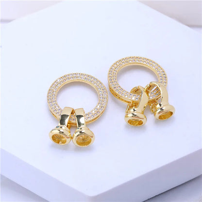 JUYA DIY Handmade Jewelry Findings Cubic Zirconia Fastener Clasps Connectors Accessories For Fashion DIY Jewelry Making Supplies