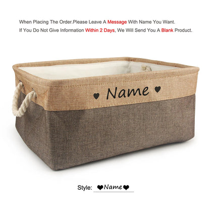 Personalized Dog Toy Basket Free Print Pet Storage Box Cat DIY Custom Name Toys Clothes Accessories Organize Storage